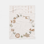 Baby Milestone Boho Woodland Dieren Krans Fleece Deken (Voorkant)