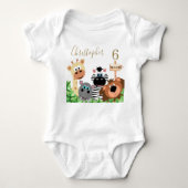 Baby Milestone Editable Month Specialized Zoo Romper (Voorkant)
