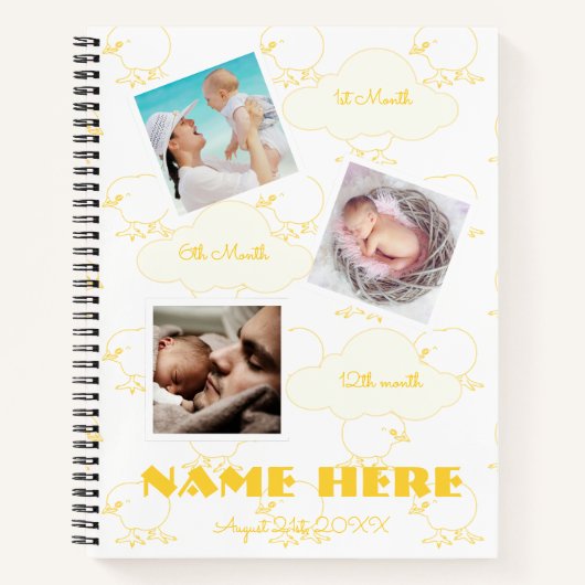 Baby Milestone Guest book, eerste verjaardag, kies Notitieboek (Voorkant)