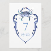 Baby Milestone Kaarten Waterverf Blauwe krab (Voorkant)