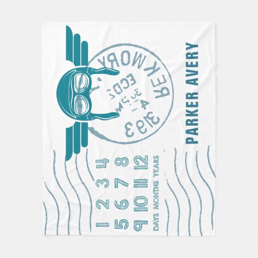 Baby Milestone-vliegtuig Fleece Deken (Voorkant)