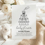 Baby Milk Bottle Champagne tower Funny Baby Shower Kaart<br><div class="desc">A playful Baby Shower invitation featuring a charming line art illustration of a milk bottle pouring a delicate stream into a champagne tower, topped with a sweet coquette bow. This whimsical design blends “Happy Hour Baby Sprinkle” vibes with “Bubbly and Baby” celebration energy — perfect for a modern Sip and...</div>