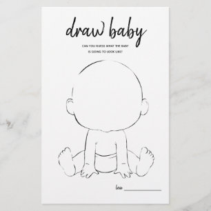 Baby minimalistisch Baby shower gamen tekenen