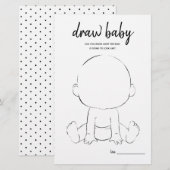 Baby minimalistisch Baby shower gamen tekenen (Voorkant / Achterkant)