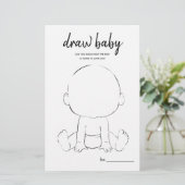 Baby minimalistisch Baby shower gamen tekenen (Staand voorkant)