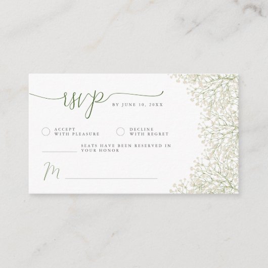 Baby minimalistisch Floral Vrijgezellenfeest RSVP Informatiekaartje (Voorkant)