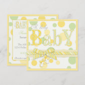 Baby Mint Yellow Stippen Baby shower Kaart (Voorkant / Achterkant)