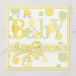 Baby Mint Yellow Stippen Baby shower Kaart