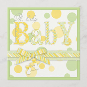 Baby Mint Yellow Stippen Baby shower Kaart