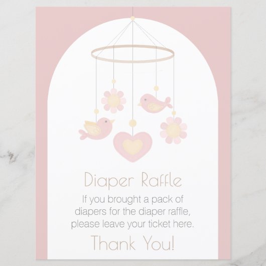 Baby Mobiel Luiers Raffle Bord (Voorkant)