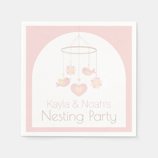 Baby Mobiel Nesting Feestje Servet (Voorkant)