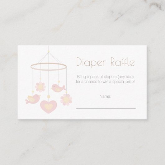 Baby Mobile Diaper Raffle Informatiekaartje (Voorkant)