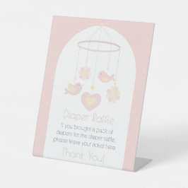 Baby Mobile Diaper Raffle Reclamebord Met Voetstuk