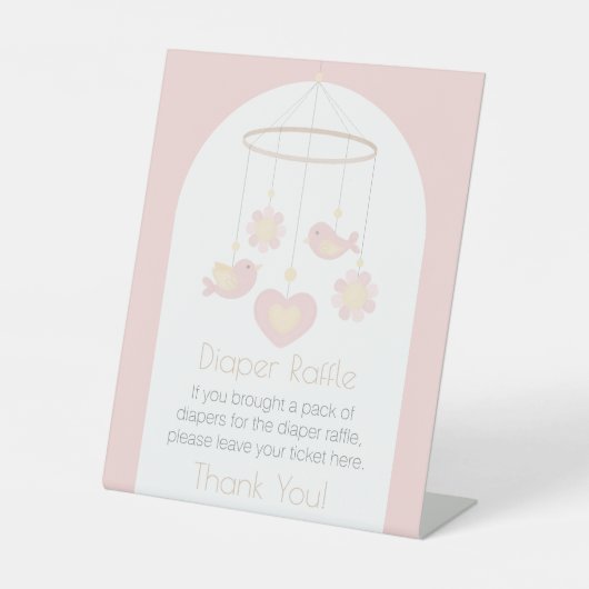 Baby Mobile Diaper Raffle Reclamebord Met Voetstuk (Voorkant)