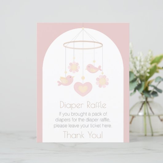 Baby Mobile Diaper Raffle SIgn (Staand voorkant)