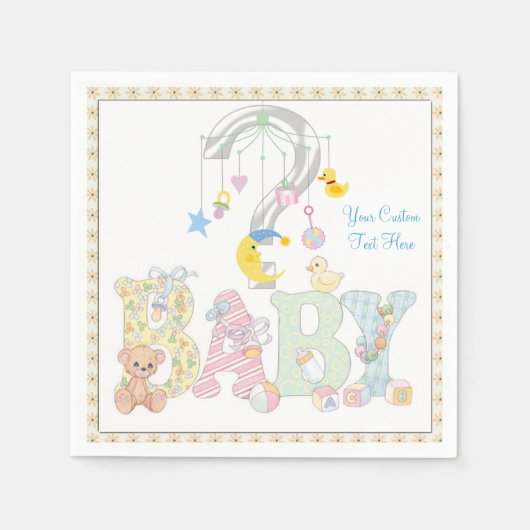 Baby Mobile Gender Reveal Paper Party servetten (Voorkant)