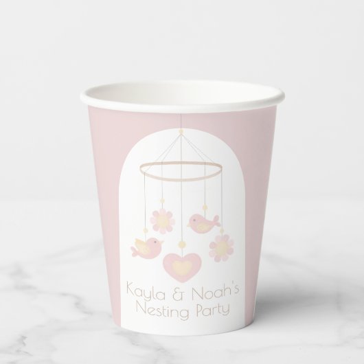 Baby Mobile Nesting Feestje Papieren Bekers (Achterkant)