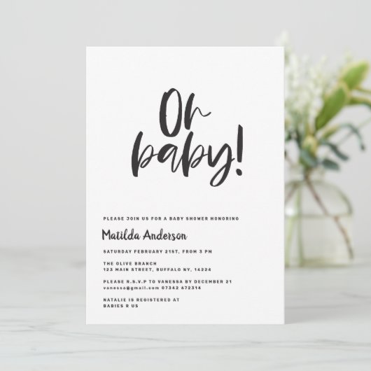 Baby, modern zwart en wit (Staand voorkant)