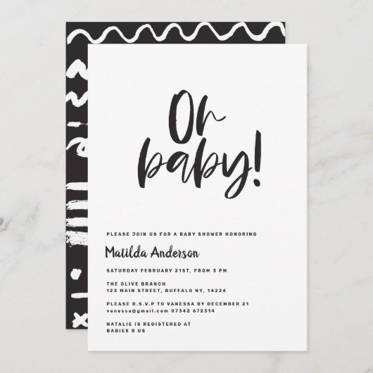 Baby, modern zwart en wit (Voorkant / Achterkant)