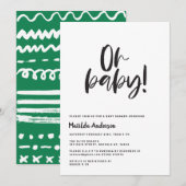 Baby! modern zwart, wit en groen (Voorkant / Achterkant)