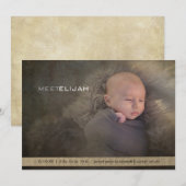 Baby Moderne genderneutrale Aankondiging (Voorkant / Achterkant)