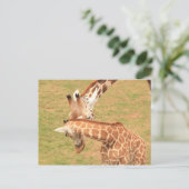 Baby & Moeder Giraffe #3 Briefkaart (Staand voorkant)