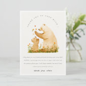 Baby Mom Bearly Wait Bloemneutraal Baby shower Bedankkaart (Staand voorkant)