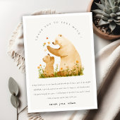 Baby Mom Bearly Wait Bloemneutraal Baby shower Bedankkaart