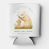 Baby Mom Bearly Wait Bloemneutraal Baby shower Blikjeskoeler (Voorkant)