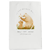 Baby Mom Bearly Wait Bloemneutraal Baby shower Medium Cadeauzakje (Voorkant)