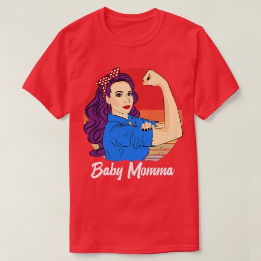 Baby Momma Retro Sunset Moederdag T-shirt (Design voorkant)