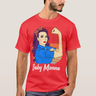 Baby Momma  Retro Sunset Moederdag T-shirt