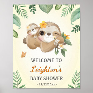 Baby Momma Sloth Wild Baby shower Sprinkle Welkom Poster