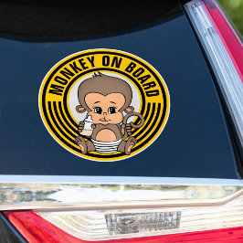 Baby Monkey Baby aan boord auto Sticker-rond Sticker