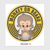 Baby Monkey Baby aan boord auto Sticker-rond Sticker (Vel)