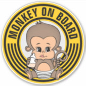 Baby Monkey Baby aan boord auto Sticker-rond Sticker (Voorkant)