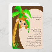 Baby Monkey Baby shower Invitation Kaart (Voorkant / Achterkant)