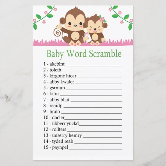 Baby Monkey Baby word scramble game (Voorkant)