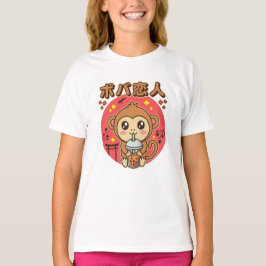 Baby Monkey Boba Tea Schattige Kawaii Iced Tea Lov T-shirt