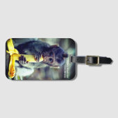 Baby Monkey eet banaan Bagagelabel (Voorkant (horizontaal))