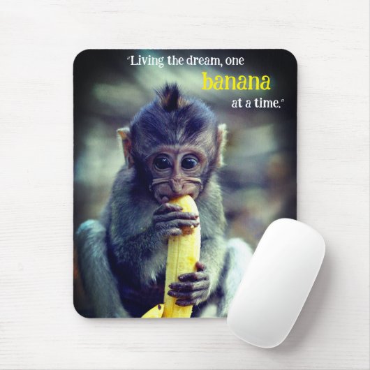 Baby Monkey eet banaan Muismat (Met muis)