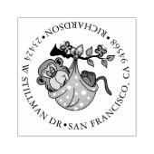 Baby Monkey en adres Rubberstempel (Afrduk)