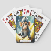 Baby Monkey en Banaan Monogram Kinder Match Game Pokerkaarten (Achterkant)