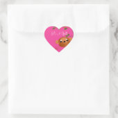 Baby Monkey Het is een meisje hart Sticker roze (Tas)