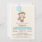 Baby Monkey Kinderen verjaardagsfeestje Kaart (Voorkant)