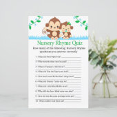 Baby Monkey Nursery Rhyme Quiz baby shower game (Staand voorkant)