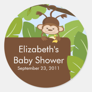 Baby Monkey Oerwoud Safari Baby shower Sticker