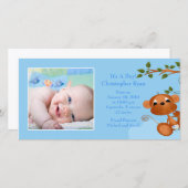 Baby Monkey PHOTO Boy Geboorteaankondiging Aankondiging (Voorkant / Achterkant)