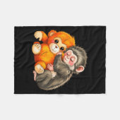 Baby monkey punch  fleece deken (Voorkant (Horizontaal))