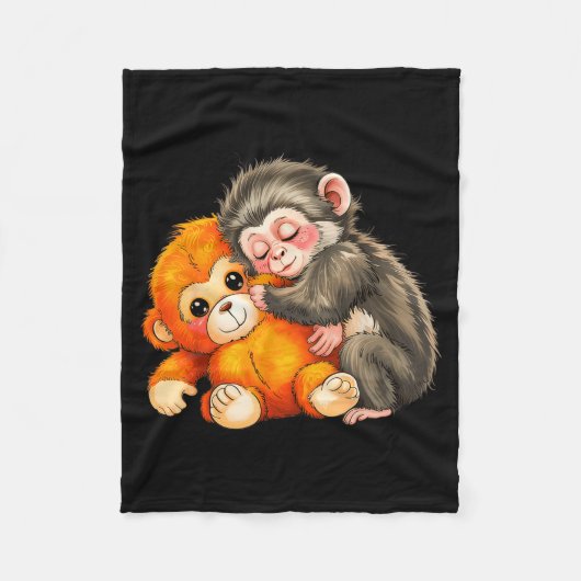 Baby monkey punch  fleece deken (Voorkant)